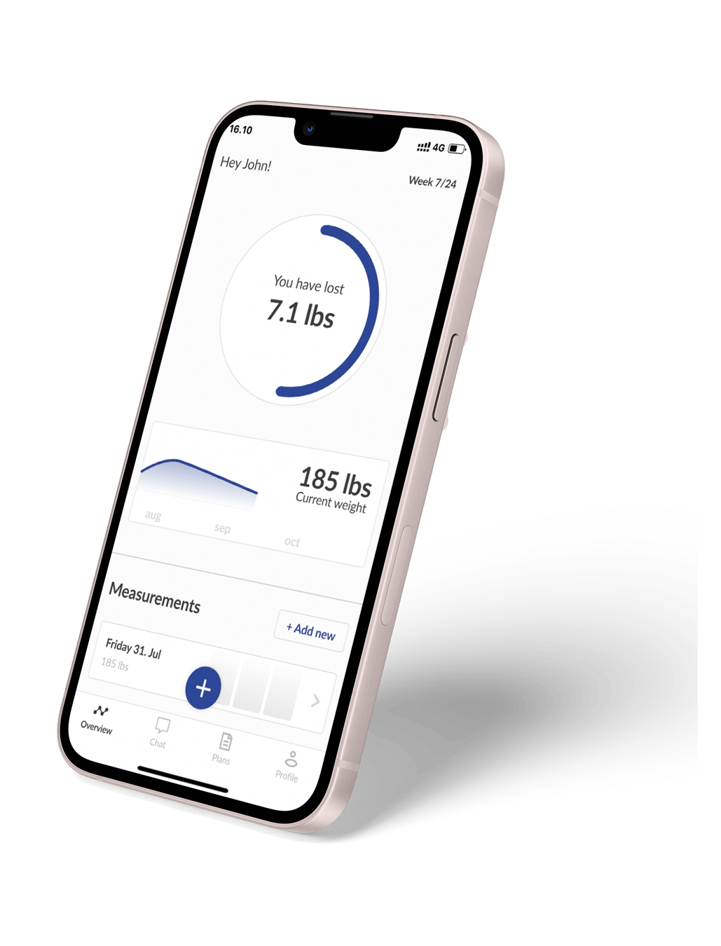 phone displaying the tracker